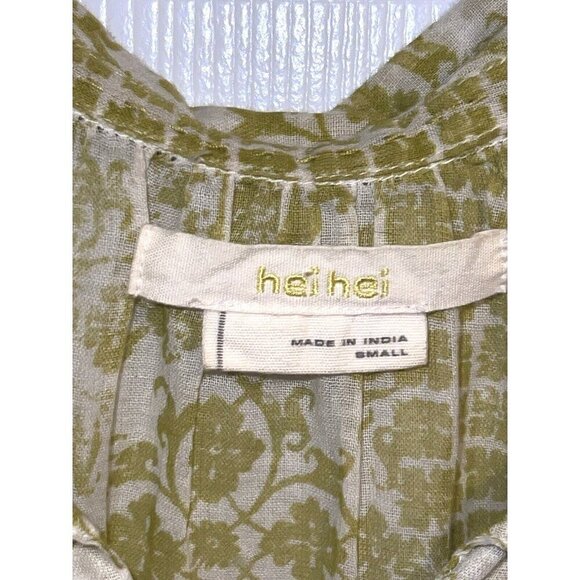 Anthropologie HEI HEI Daytrip Yellow Floral Print Long Sleeve Blouse Size S - Picture 5 of 9